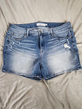 torrid Light Blue Distressed Denim Shorts
